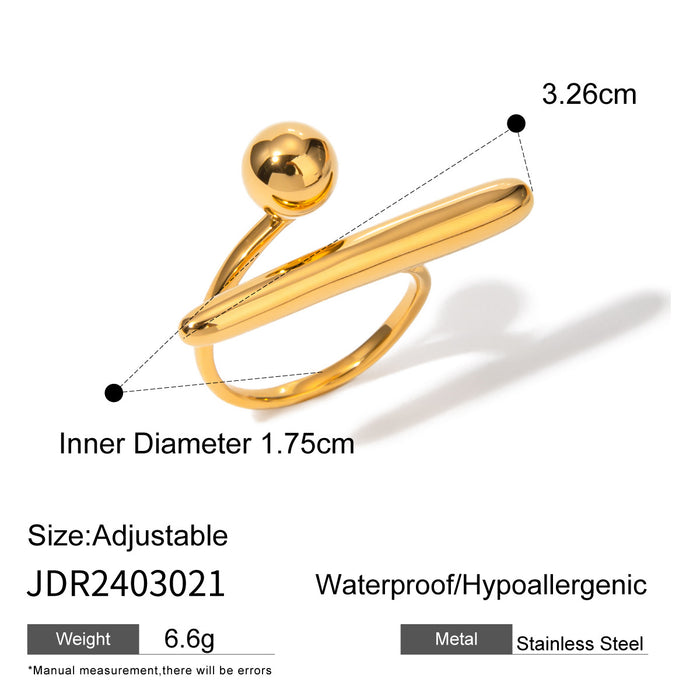 Anillo de acero inoxidable en oro de 18 quilates con forma de serpiente y incrustaciones de circonitas