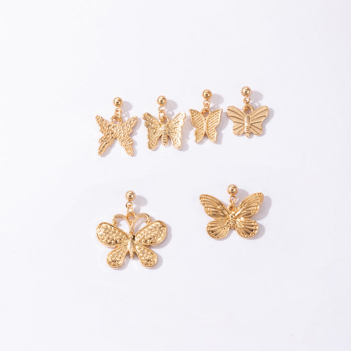 Fairy-style butterfly various shapes earrings set