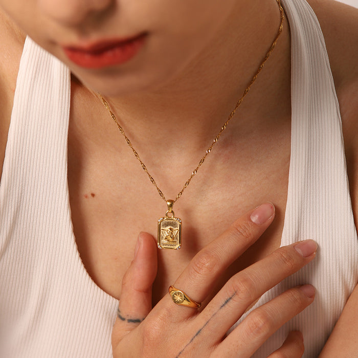 Coin Pendant Necklace with Vintage Minimalist Design - Women's Fashion Sweater Chain