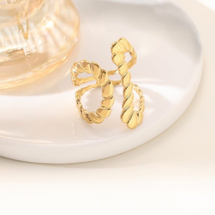 Wholesale 18K real gold, stainless steel, titanium steel irregular openwork rings - wallojewerly 