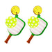 Pickleball Enthusiast Acrylic Racket Earrings - wallojewerly 