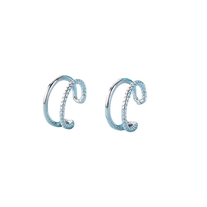 Simple geometric ear bone ear clip alloy twist earrings