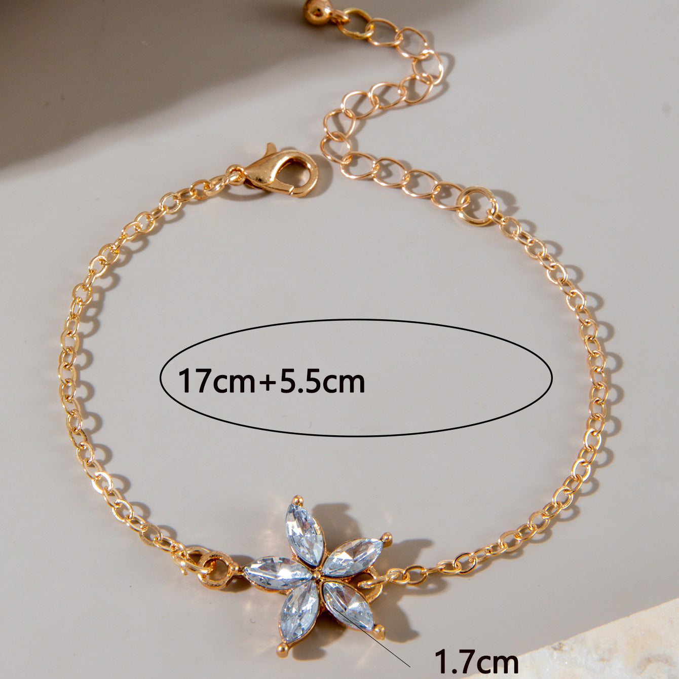 Diamond Butterfly and Heart Bracelet Set - Fashionable Floral Jewelry