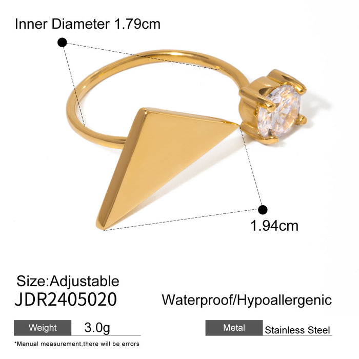 Double Layer 18K Gold Plated Stainless Steel Ring - High-End Style