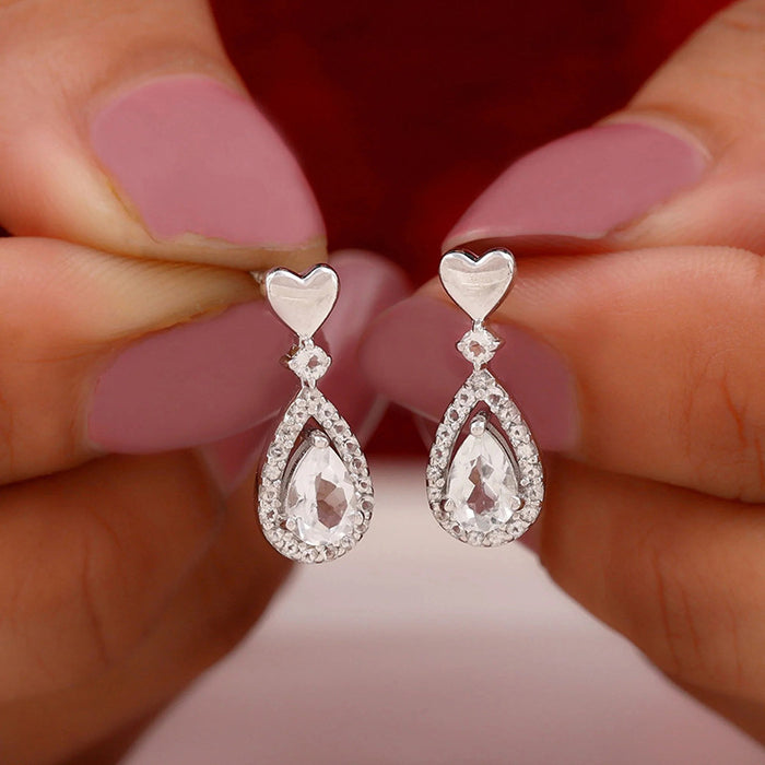 Korean style temperament earrings love water drop earrings micro inlaid exquisite earrings for women