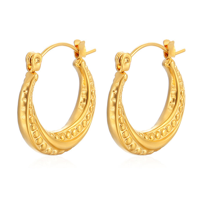 Simple gold earrings 18K stainless steel earrings