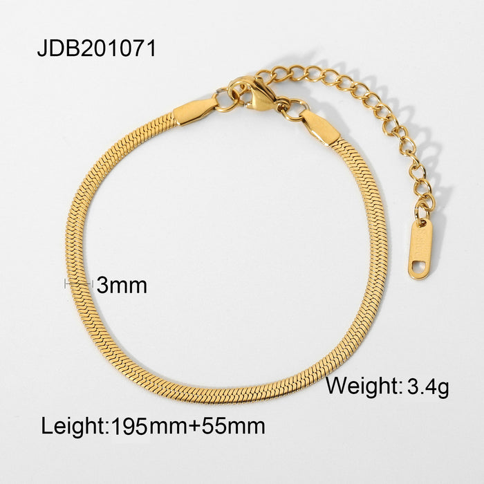 Stainless Steel Cuban Link Bracelet - High-End Tarnish-Resistant Titanium Steel Jewelry for Women