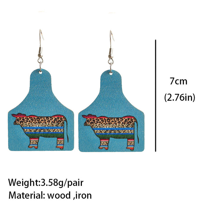 Wooden cow bottle earrings