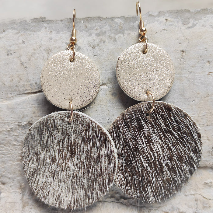 Leopard and Cow Print Leather Earrings with Western Style