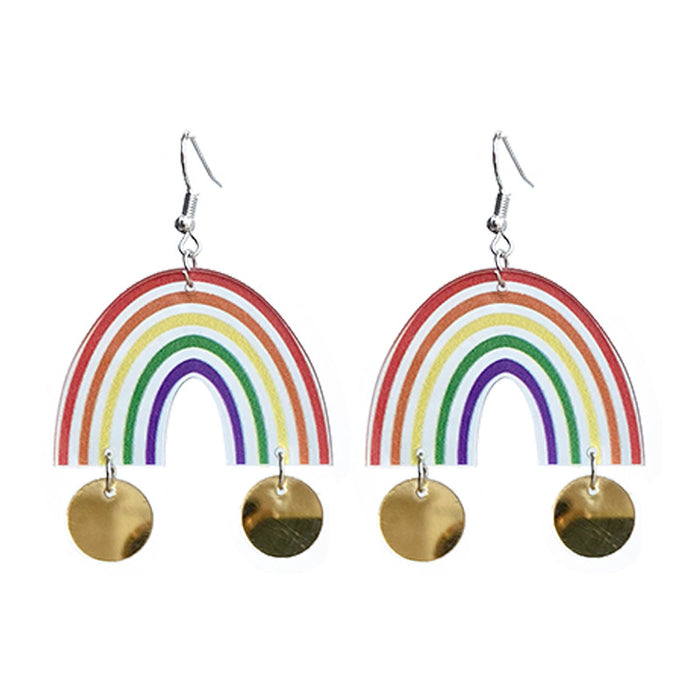 Rainbow Mirror Cloud Earrings with Bohemian Trendy Style