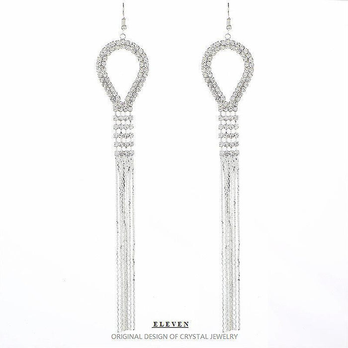 French Vintage Rhinestone Earrings - Sparkling Crystal Drop Jewelry for Women
