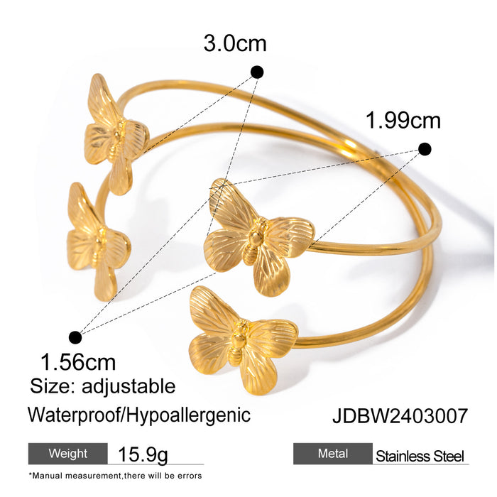 Stainless steel butterfly bracelet open bracelet titanium steel jewelry