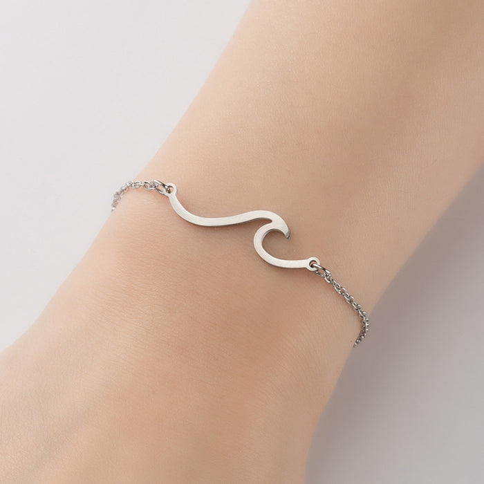 Geometric wave girlfriend bracelet, Korean summer simple jewelry wholesale