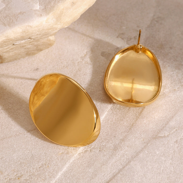 Stainless steel hoop earrings 18K gold plated earrings