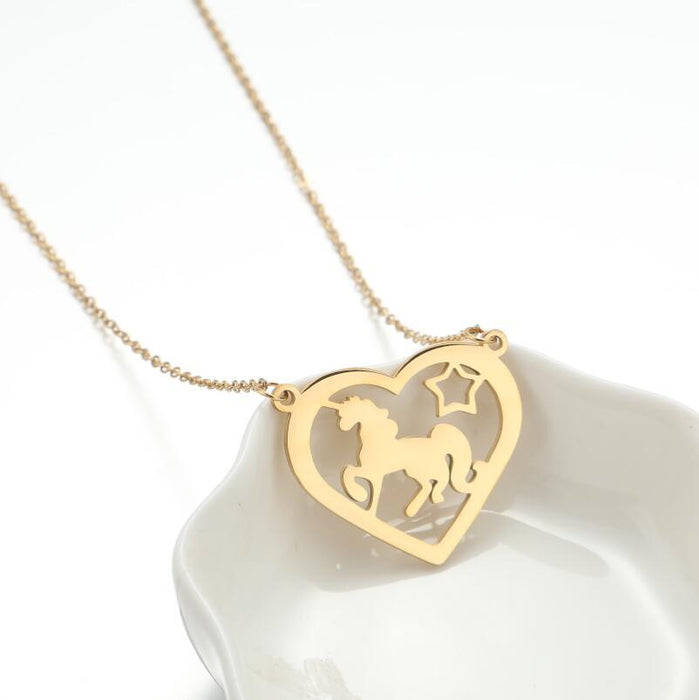 Rabbit, cat, dog, unicorn pendant necklace, Korean new cute small animal light luxury women's wholesale