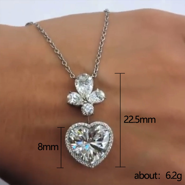 Valentine's Day Love Zircon Pendant Four-Leaf Clover Necklace