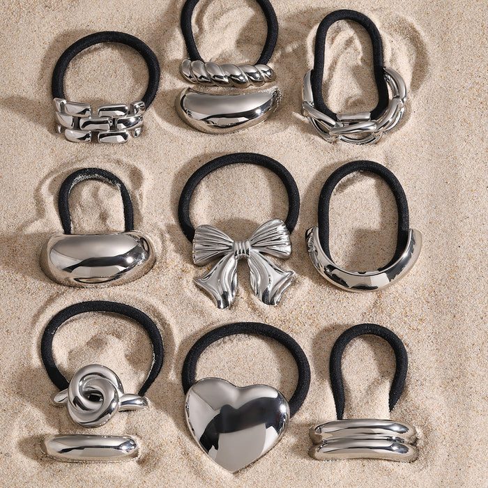 Stainless Steel Hair Tie - High-End Metal Elastic Band for Ponytails