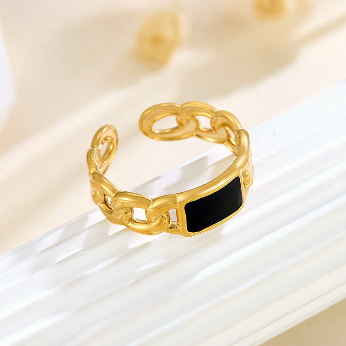 Wholesale 18K gold-plated stainless steel irregular geometric drip rings