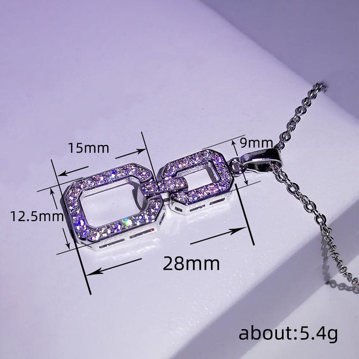 Square luxury diamond pendant star style super sparkling necklace