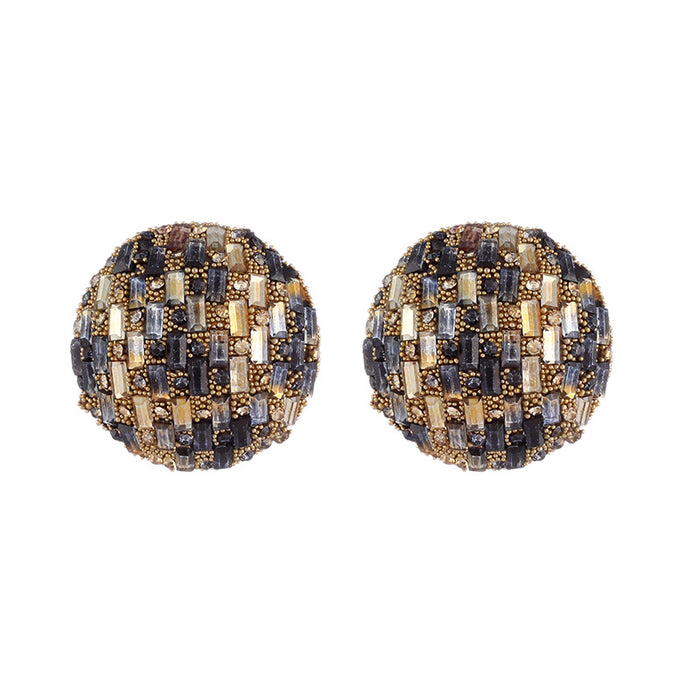 Micro Pave Zircon Round Stud Earrings - Hot-Selling Rhinestone Jewelry for Women