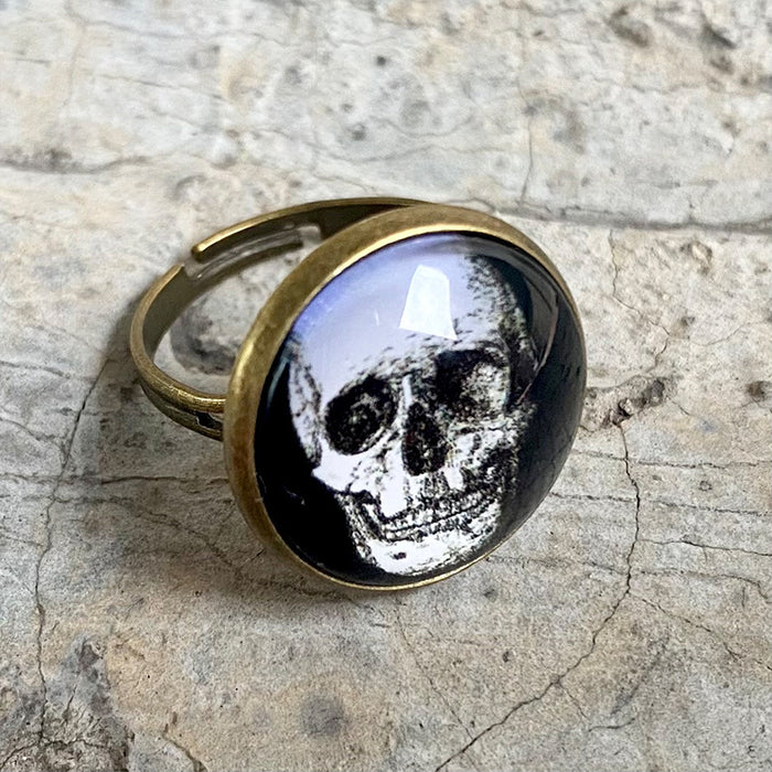 Glass Open Ring with Time Gemstone for Christmas and Halloween - Unique and Trendy Western Style for Women