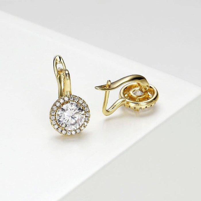 Square diamond earrings fashionable zircon commuter earrings for women