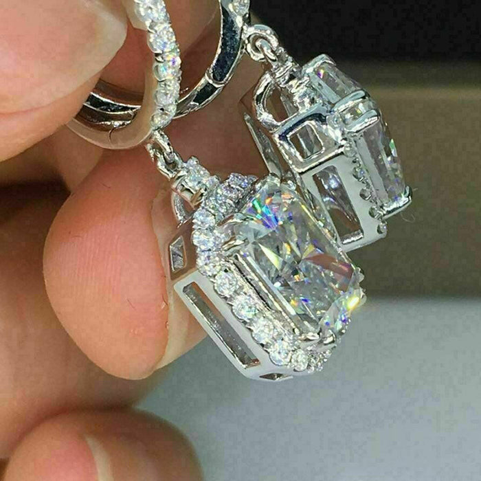 Exquisitos pendientes de lágrima de diamantes rosas elegantes pendientes en forma de pera