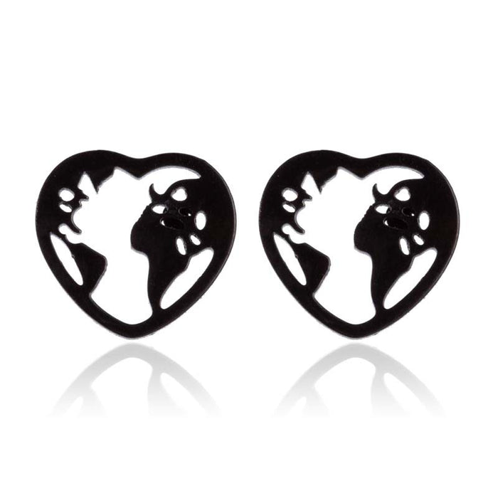 Map Design Stainless Steel Stud Earrings - Perfect Travel Souvenir Jewelry