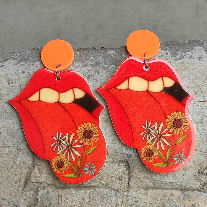 Acrylic lip earrings