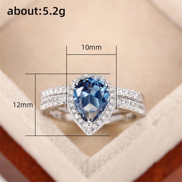 Love zircon ring Valentine's Day heart-shaped ring