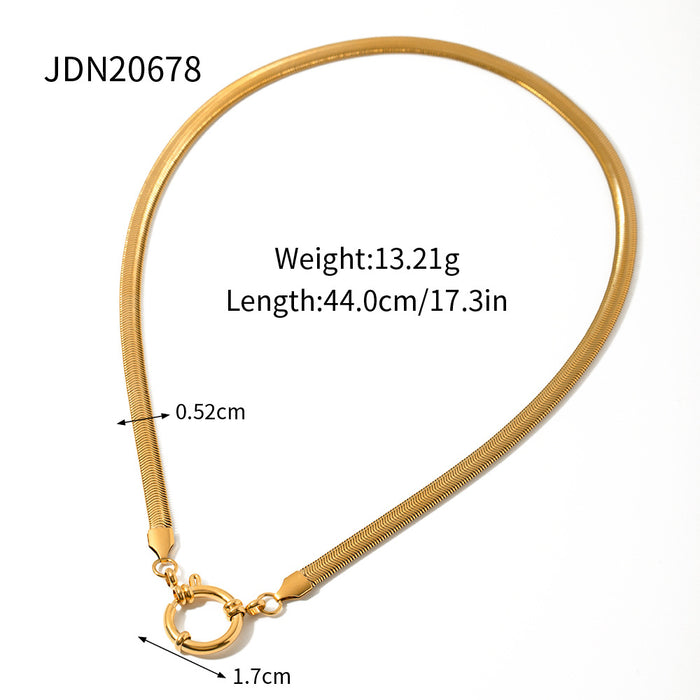 5mm Thick Stainless Steel Snake Chain Necklace with Spring Clasp - Women's Fashion Jewelry