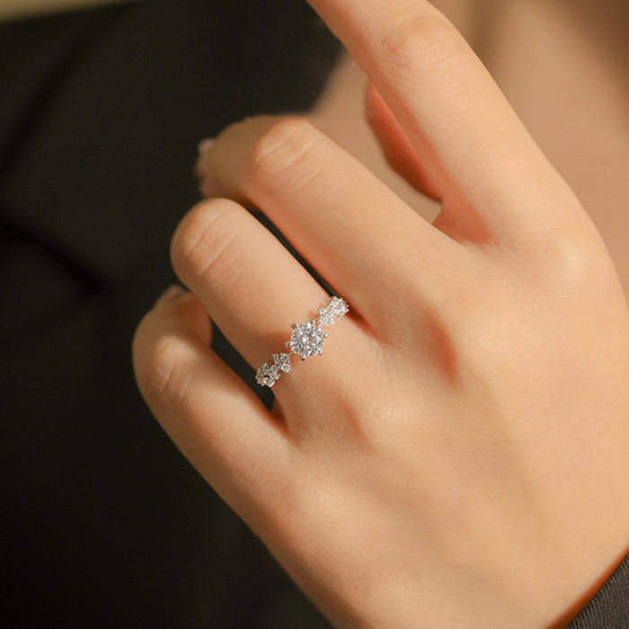 Anillo de compromiso para mujer con ocho corazones y ocho flechas y circonitas en forma de estrella, anillo de compromiso para el día de San Valentín