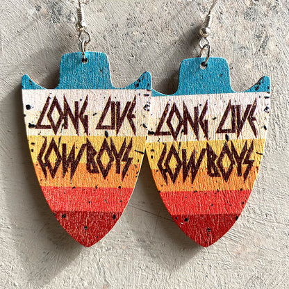 Wooden patriotic earrings