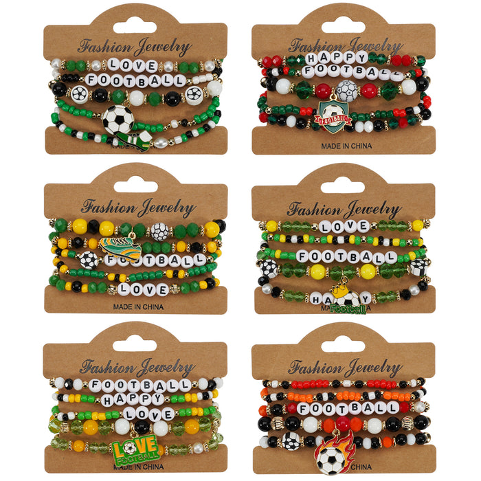 Wholesale Beaded Bracelets Featuring 2026 World Cup Soccer Ball and Sneaker Elements