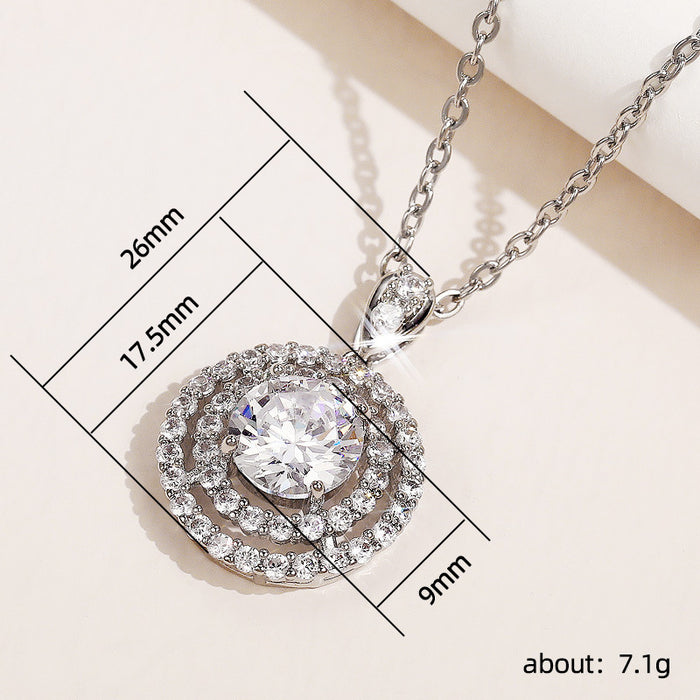 Simple diamond-plated platinum necklace jewelry wholesale