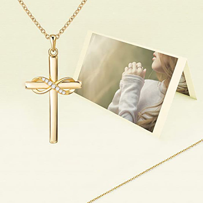Infinity symbol 8 pendant necklace cross hip hop necklace