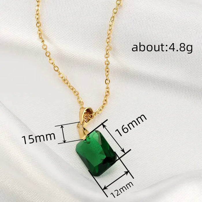 Retro rectangular pendant necklace geometric simple necklace