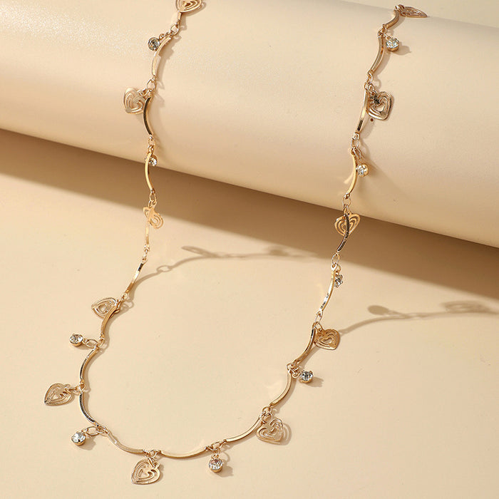 Heart Hollow Disc Single-layer Waist Chain Geometric Diamond Waist Ornament