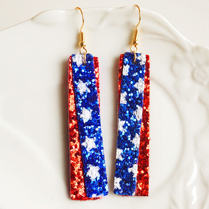 American Flag Star Earrings in Red, White, and Blue for Independence Day