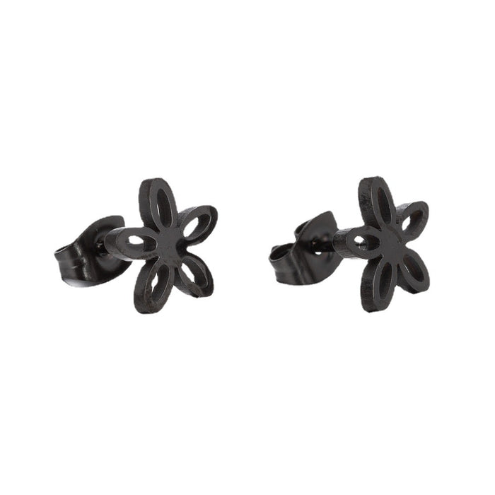 Flower Hollow Stainless Steel Stud Earrings - Simple and Elegant Jewelry