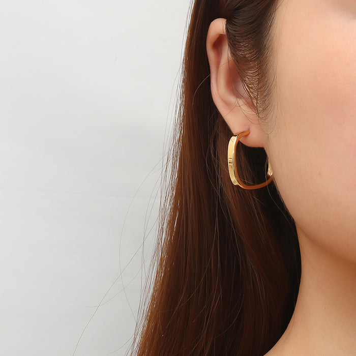 Blogger's same style geometric square earrings cold style retro earrings