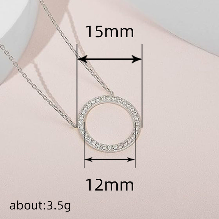 Round Zircon Geometric Necklace