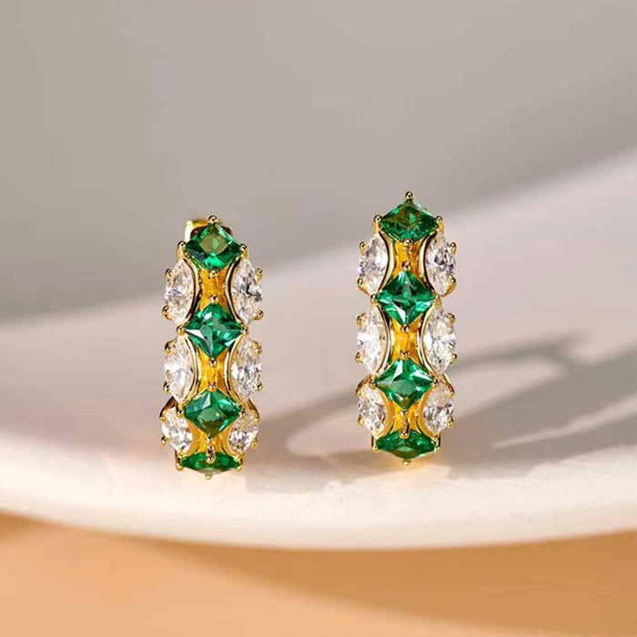 Jewelry earrings contrast diamond women's earrings - wallojewerly 