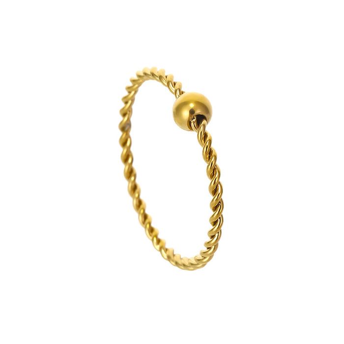 Wholesale colorfast stainless steel and titanium steel gold bean twist rings