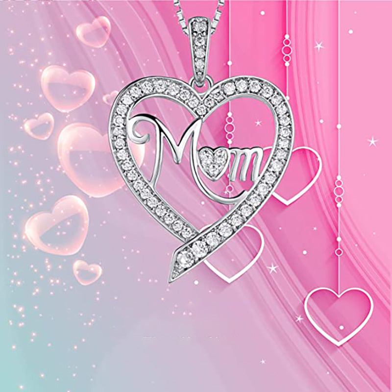 Mother's Day Heart Shape MOM Pendant Women's Necklace