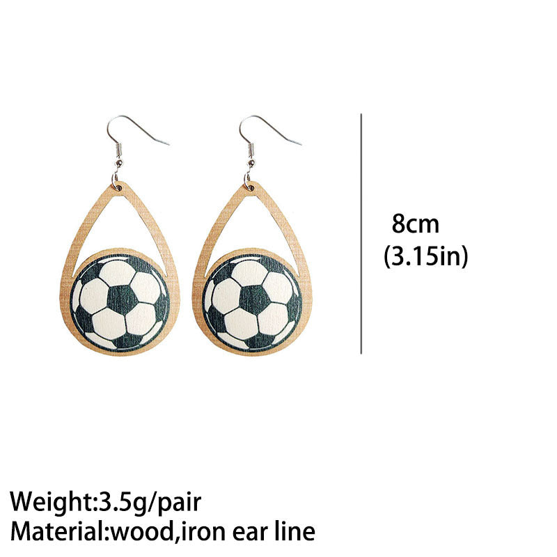 Wooden basketball earrings