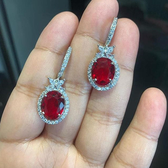 Colored gemstone earrings high-grade zircon earrings