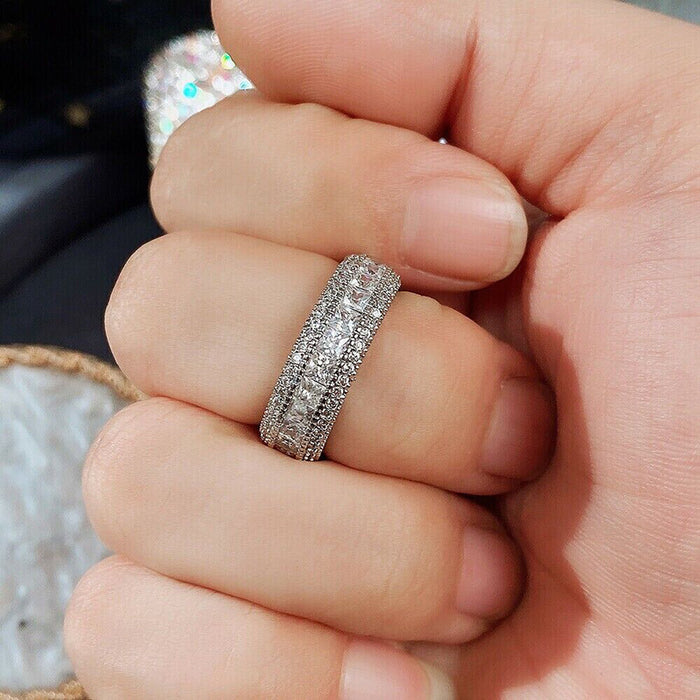 Hip-hop style micro-inlaid ring personality niche high-end ring