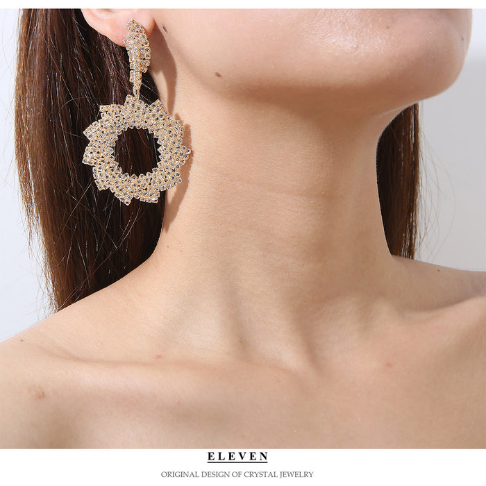 Exaggerated Hollow Metal Circle Earrings - Geometric Statement Jewelry for Women