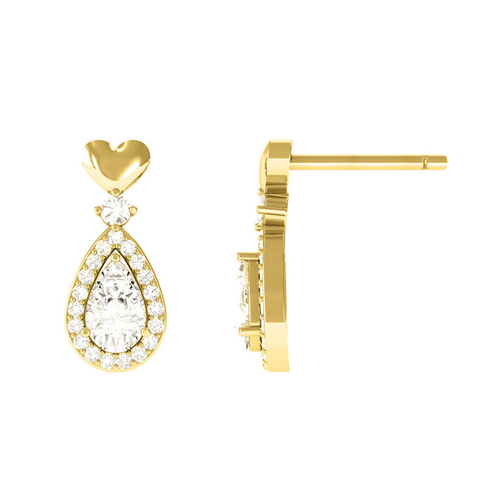 Korean style temperament earrings love water drop earrings micro inlaid exquisite earrings for women